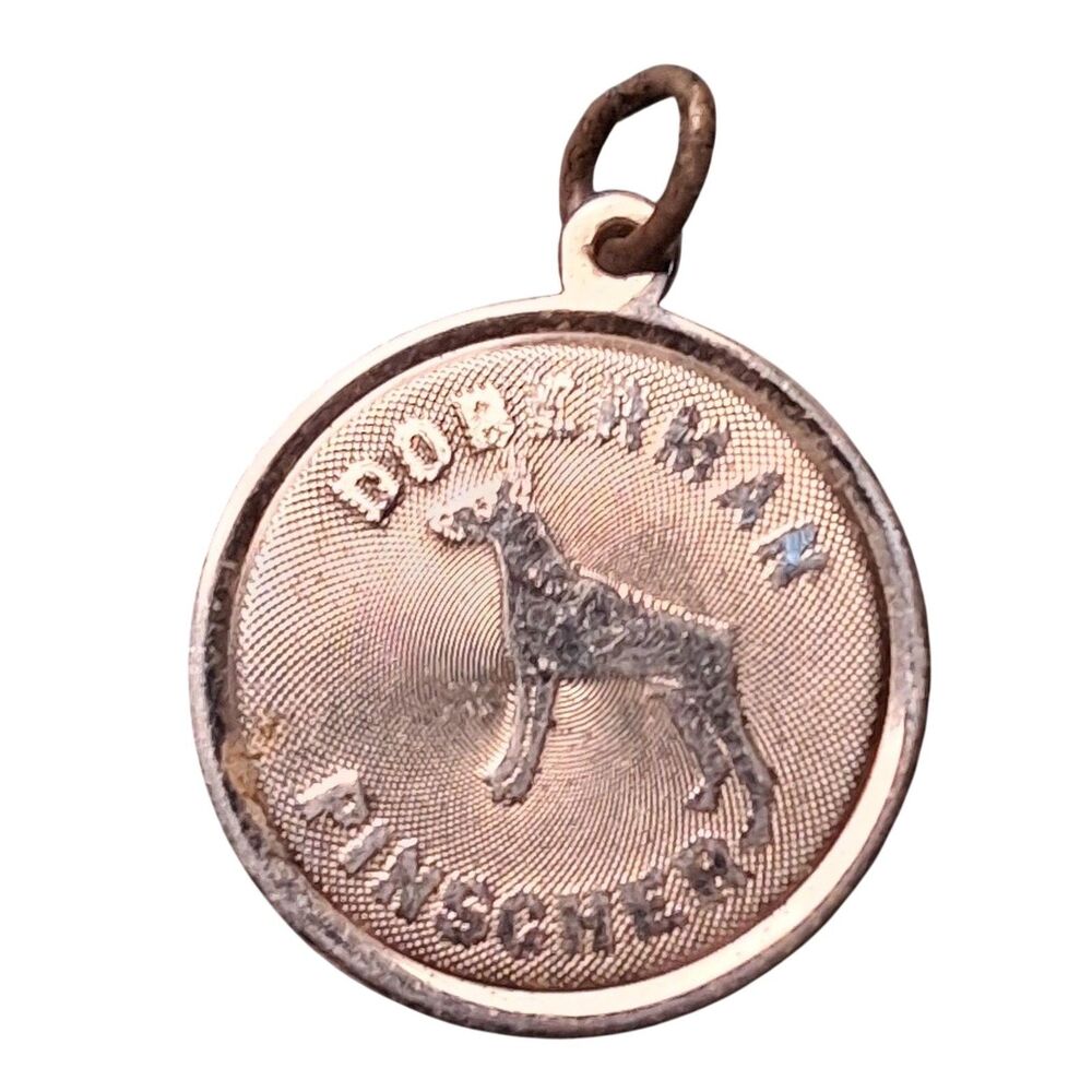 Sterling Silver Doberman Pinscher Dog Charm Pendant TC Marked